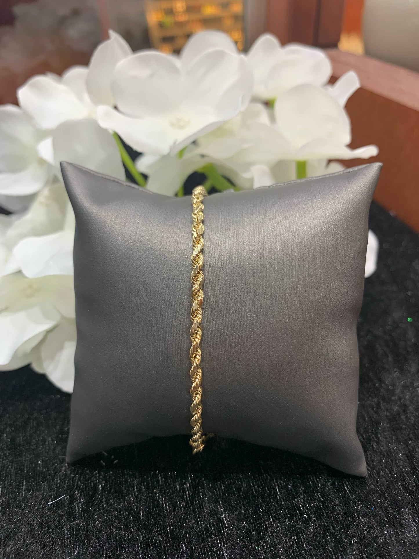 Yellow Gold Rope Tennis Bracelet
