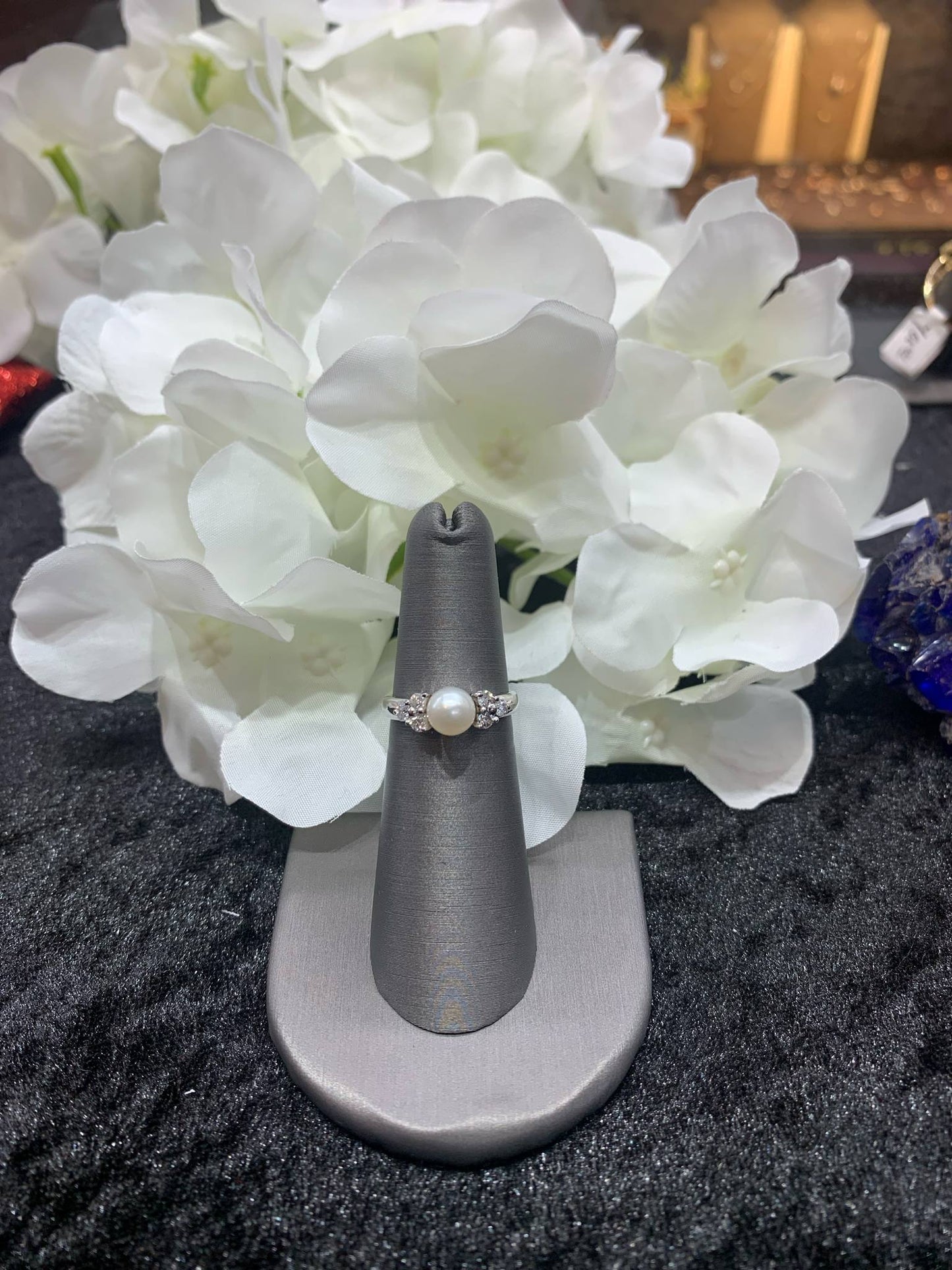 Pearl and Diamond Fashion Ring