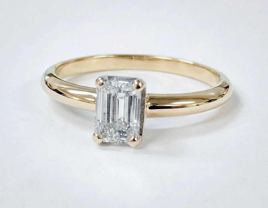 1.00ct Emerald Cut Solitaire Engagement Ring