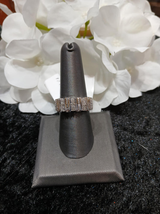 Round and Baguette Diamond Dinner Ring