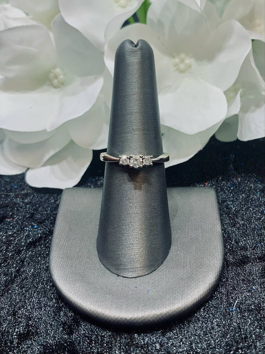 0.25 ct. Past/Present/Future Diamond Engagement Ring