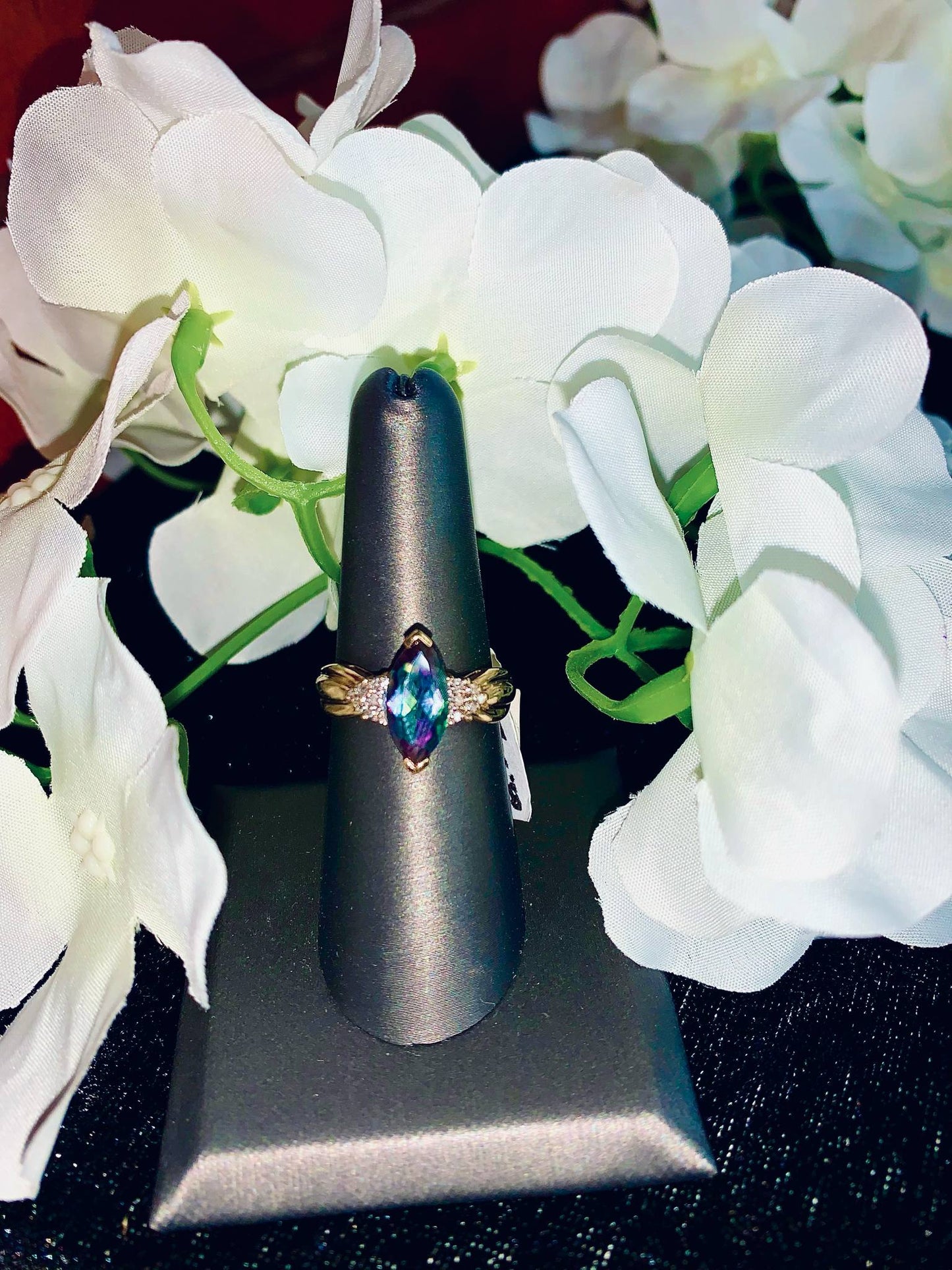 Rainbow Topaz and Diamond Fashion Ring