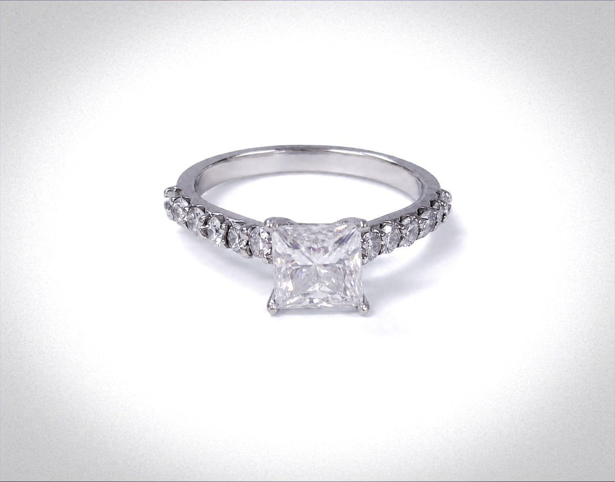 1.83ct. Lab-Created Princess Cut Engagement Ring