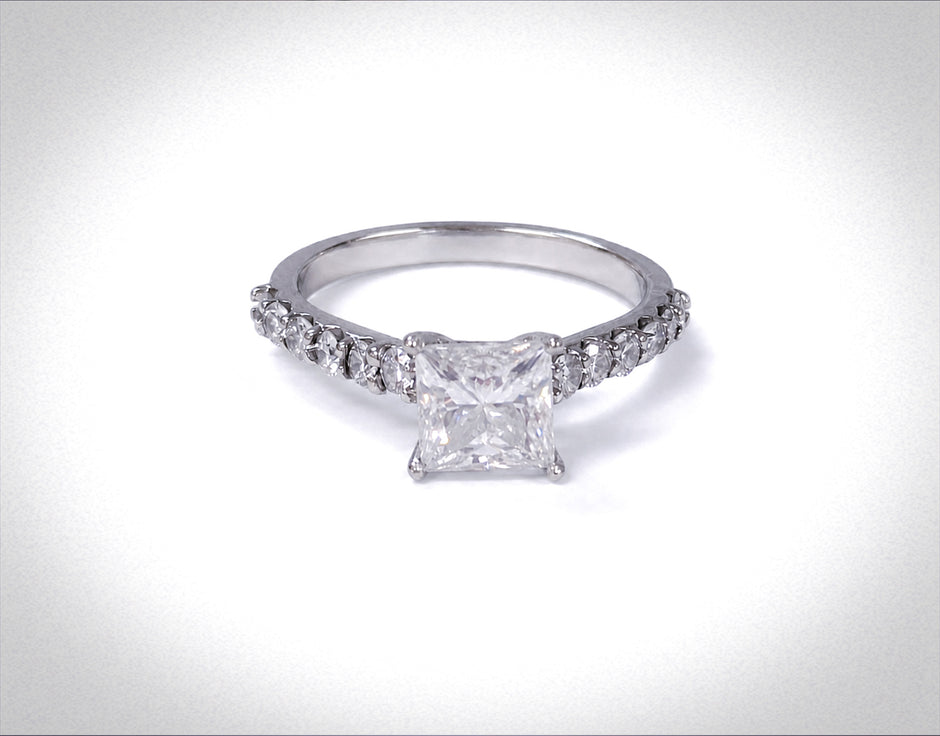 1.83ct. Lab-Created Princess Cut Engagement Ring