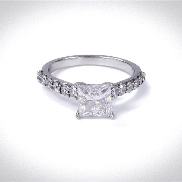1.83ct. Lab-Created Princess Cut Engagement Ring