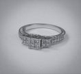 Trio Princess Cut Engagement Ring