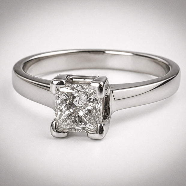 0.75ct. Princess Cut Engagement Ring