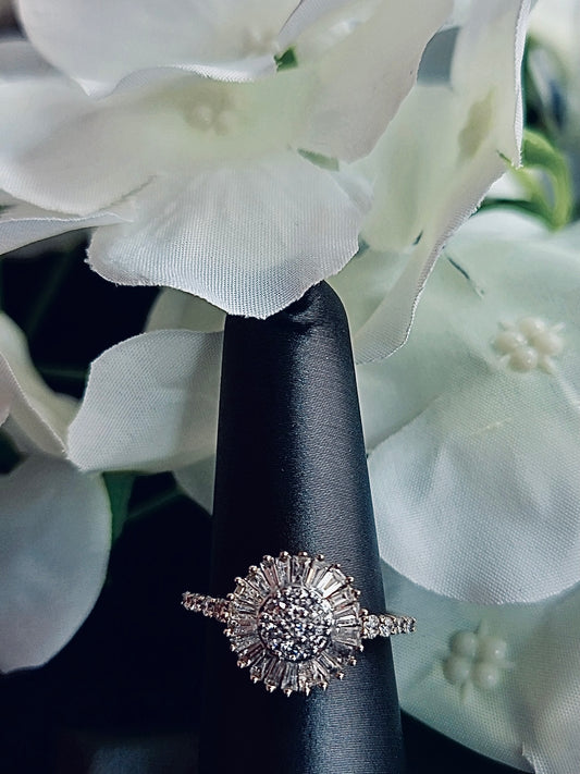 1.00 ct. Round and Baguette Diamond Cocktail Ring