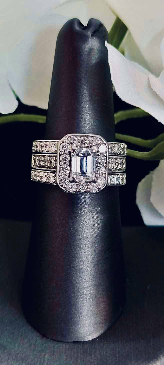 2.5 ct Emerald Cut Bridal Set