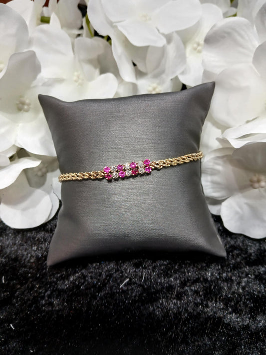 Garnet and Diamond Tennis Bracelet