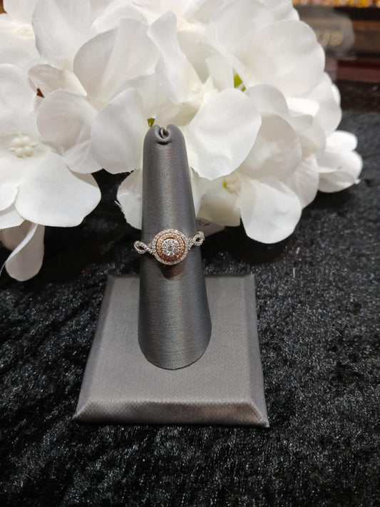 1.00 ct. Rose and White Gold Engagement Ring